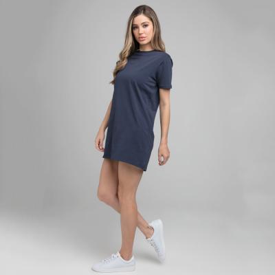 China New Solid Color Anti-Static Casual Dress Women Daily Wear T-shirt Dress Women Summer for sale