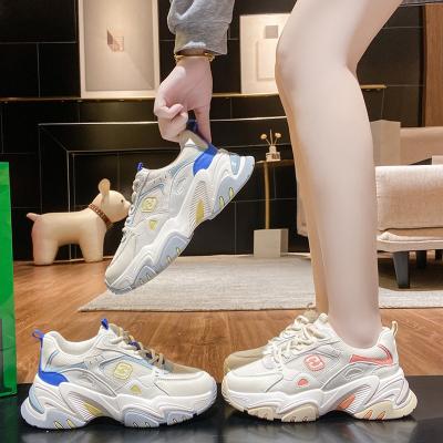 China LCFC Breathable Women Fashion Patchwork Thick Sole Mesh Comfortable Durable Sneaker Sports Shoes for sale