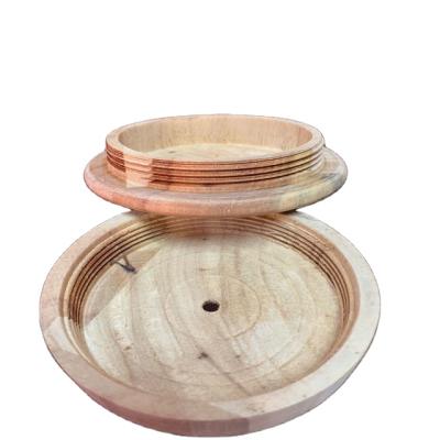 China Antique Imitation Factory Custom Size Round Unfinished Wood Jar Lid For Sale for sale