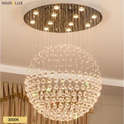 China Modern Customized Big Crystal Chandelier Lights Modern Creative Large LED Foyer For Hotel for sale