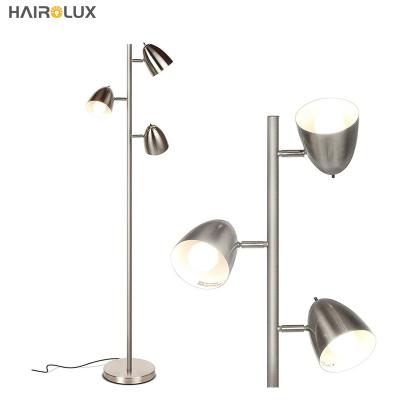 China New Amazon Hot Sale Living Room Bedroom Contemporary E27 E26 Dining Room 3 Metal Floor Standing Lamp for sale