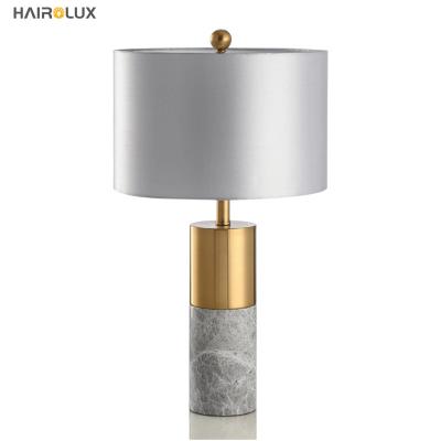 China Hot Sale Bedroom Hotel Living Room Metal Decoration Modern Luxury Fabric Led Desk Table Lamps for sale