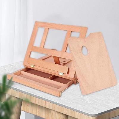 China Wooden Art Easel Table Top Book Painting Easel Set Easel Canvas Easel Stand with Wooden Palette à venda