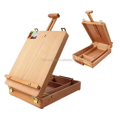 China 2019 New Art Drawing Painting Supply Desktop Easel Portable Table Easel Wooden Painting Sketch Box for sale