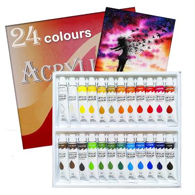 China To Paint Acrylic Paint Set 24 Colors 12ml Rich Pigments Paints Sets Non-Toxic Acrylic For Artists for sale