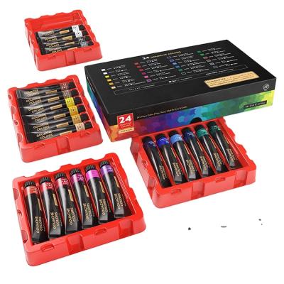 China 2020 24 Colors/Master Tubes (24x12ml/0.4oz) with Storage Box, Rich Pigments, Vibrant Art Kids Acrylic Paint Set for sale