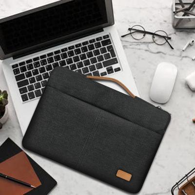 China Fashionable Durable Black Handle Bag Water Resistant Laptop Carrying Sleeve For Macbook 15.6 13.3 Inch Polyester Zipper Business Briefcase Bag for sale