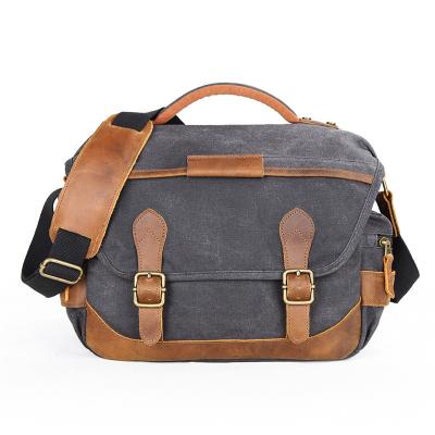 China Small Camera Bag Vintage Canvas Camera Bag Camera Bags Waterproof DSLR Camera Shoulder Filter Mount with Adjustable Metal Buckle Dividers for Nikon Sony Accessories for sale