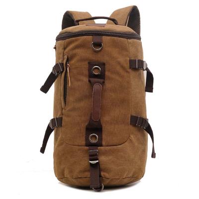 China Casual Bookbags College Backpack Vintage Waterproof Fleece Travel Rucksack Canvas Backpack For Men's Daypack Computer Bag for sale