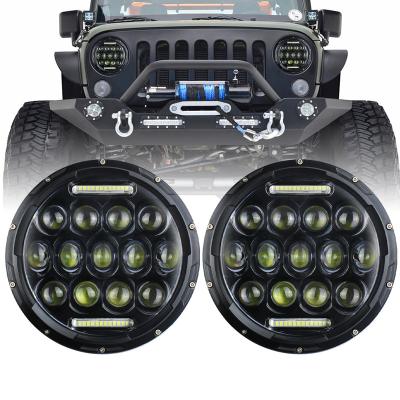 China 7inch 65w Aluminum Round Led Headlight Hi-Low Beam Angle Eyes DRL Fit For Jeep Wrangler Lada niva Off Road 4x4 Motorcycle for sale