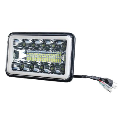 China High Beam 4*6 LED Hi-Lo Projector Headlight Beam DRL Amber Turn Signal Use For Jeep Cherokee XJ Truck for sale