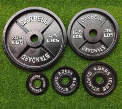 China Cast Iron Varnish Cast Iron Weight Dish Set Gym Weightlifting Dish Baking Barbell for sale