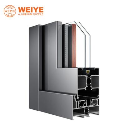 China door & New Window Come 80mm Width Powder Sliding Window Coating Aluminum Folding Profile for sale