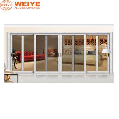 China Modern Aluminum Mesh Frame Glass Mosquito Sliding Door Price for sale