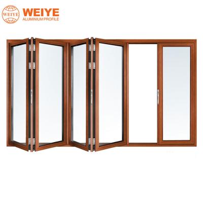 China Modern made in porcelain aluminum exterior folding door and windows biforlding door for sale