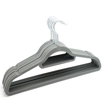 China CLASSIC Wholesale Velvet Hangers Slip Non Tried Space Saving Clothes Heavy Duty Adult Velvet Hanger Hanger for sale