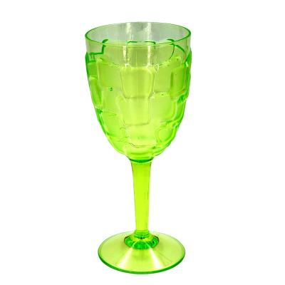 China Personalized Reusable Unbreakable Plastic Stocked Wine Goblet Cup BPA Free Plastic Glasses For Wedding And Picnic for sale