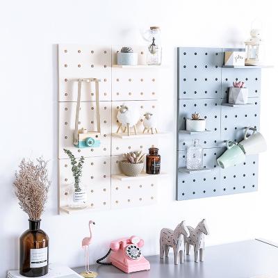 China Wall Mounted Display Pegboard Organizer Systems Plastic Stocked Panel Shelf For Home Office for sale