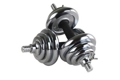 China Adjustable Home Gym Fitness Dumbbells Electroplate 20kg Barbell Dumbbell Set for sale