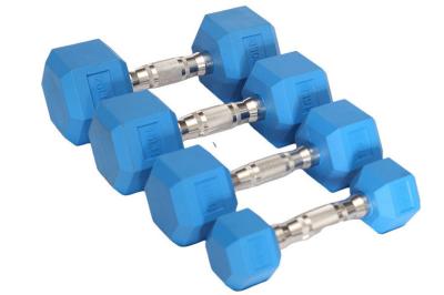 China 50kgs Oem Custom Dumbbell Body Building Hexagonal Colorful for sale