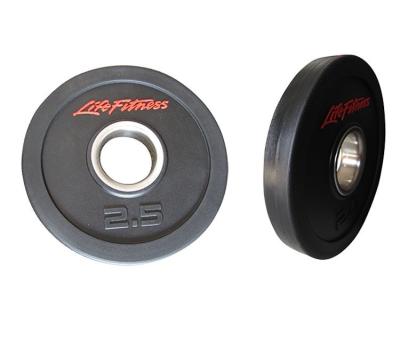 China Fitness Weight Plate For Barbell Rubber Coated Cast Iron Plate in Black Color for sale