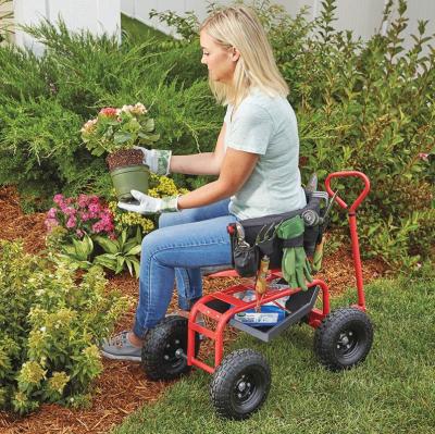 China Farm Garden Used Working Seat Height Adjustable Garden Scooter Garden Rolling Seating for sale