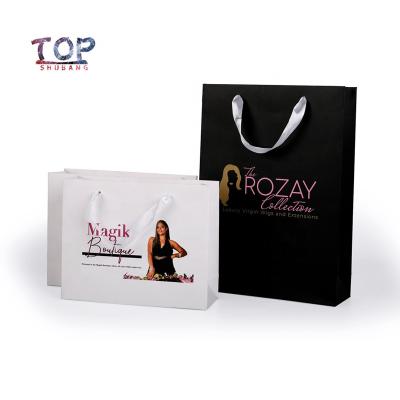 China Business& Factory Wholesale Shopping Shopping Bag 2 Sizes Gift Paper Shopping Bag Custom Printing Logo Available for sale