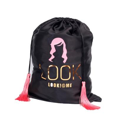 China Gift Custom Logo Satin Bags Hair Packaging For Hair Bundle Wig Packaging Bag Blank Bag for sale