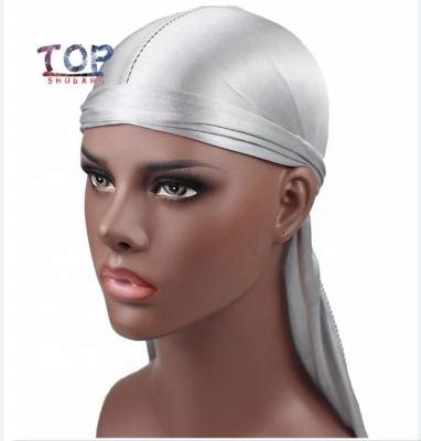 China Custom Silk Satin Durags Logo Polyester Shinning Soft Image Wholesale Durag For Men for sale