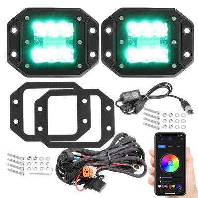 China Triple Row Led Pod Lights Nova Auto Music App Control RGB Flush Mount And White Led Pod Lights With Halo Ring for sale