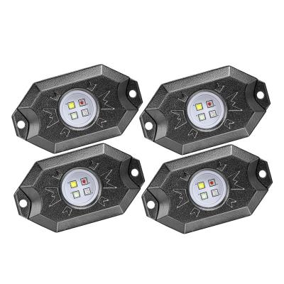 China Off-Road Rock Light Wireless Control 4 Pieces The Purest White Light Color RGBW LED Rock Light Kit for sale