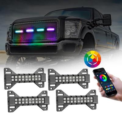 China Auto Lighting System 4 Pcs Per Set Fancy Color Exterior Modification Led Car Grille Light for sale