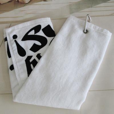 China Sustainable Cotton Waffle Golf Towel With Embroidered Logo Cotton Golf Towel for sale