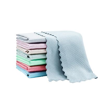 China Reusable Hanging Friction Glass Towel Microfiber Kitchen Cloth Dish Towels Viable Towel Dish Towels Glass Towel for sale