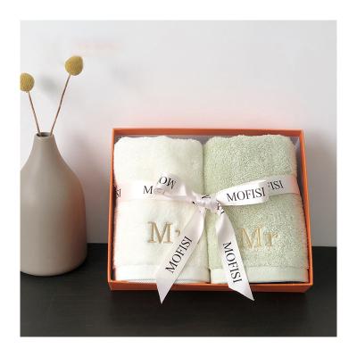 China Towels High Quality Viable Fancy Gift Manufacturer Towel Gift 100% Cotton White Towel For Couples Home Use for sale