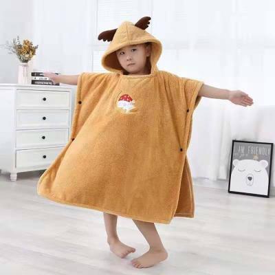 China Viable custom made high quality children's antler coat towell bathrobe bath towel for kids for sale