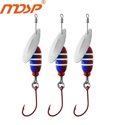 China MD-04 Spinner Copper Bait Long Cast Fishing Lure Artificial Hard Bait Copper Sinker With Hook Metal Spoon Fishing Lures for sale