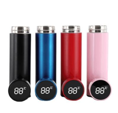 China Viable With Newest Led Temperature Display Coffee Tea Metal Filter 316 Logo Flask Custom Stainless Steel Smart Water Bottle 500ml for sale