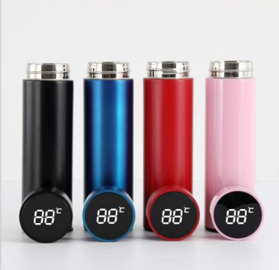 China Disposable Dual Wall Designer Time Marker Thermo Reminder With Led Temperature Display Vacuum Flask Stainless Steel Smart Water Bottle for sale