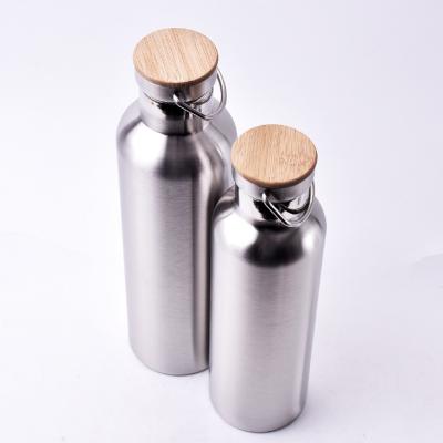 China PORTABLE matte stainless steel water bottle custom printed custom customized 500ml thermal vacuum bpa free lid bamboo bottles for sale