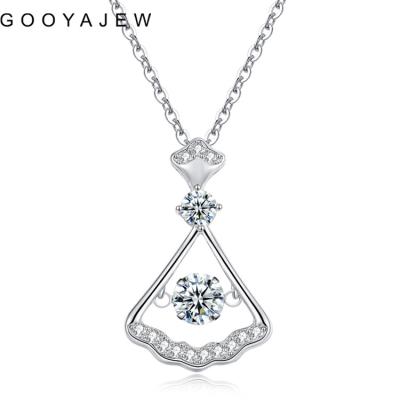 China Vintage GOOYAJEW 0.5ct D Moissanite Pendant 925 Sterling Silver Necklace New S925 Diamond Test Passed Jewelry Women's Gift H007 for sale