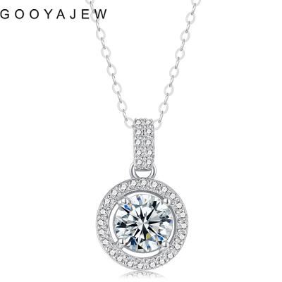 China Gift 0873 from Vintage GOOYAJEW 1ct 6.5mm D Moissanite 925 Sterling Silver Pendant Necklace New Diamond Test Passed Jewelry Women S925 for sale