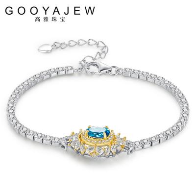 China 100% Sterling Silver Trendy S925 Women's Jewelry Gift 2022 Vintage GOOYAJEW Topaz 925 Bracelets New 7102 for sale