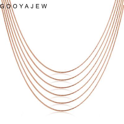 China GOOYAJEW Romantic (0.6g-0.9g) 100% Truly 18K Chopin's AU750 Gold Twisted Chain Fine Jewelry Real Hemp Gold Adjustable Rope Necklace for sale