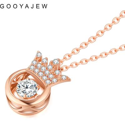 China GOOYAJEW Romantic Necklaces AU750 18K Gold Pendant Chain (About 2.7g) Real For Women's New Rose Gold Necklace Fine Jewelry Gift 2022 for sale