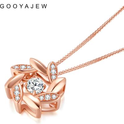 China Romantic GOOYAJEW (Approx Pendant: 0.96g Chain: 0.62g Gold Necklaces) Really 18K For Women Fine 2022 Rose Gold Real AU750 Necklace Jewelry for sale