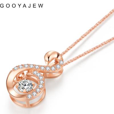 China Office / Career GOOYAJEW (About Pendant: 0.86g Chain: 0.62g Gold Necklaces) Really 18K For Women Fine Rose Gold Real AU750 Necklace Jewelry for sale