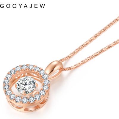 China GOOYAJEW Romantic (Approx Pendant: 1.1g Chain: 0.62g Gold Necklaces) Really 18K For Women Fine Rose Gold Real AU750 Necklace Jewelry for sale