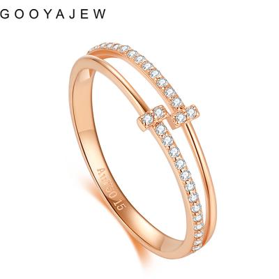 China From GOOYAJEW Truly CLASSIC 18K Gold Rings For Women 2022 New Diamonds Rose Gold Real AU750 Ring Fine Jewelry Fashion Gifts for sale