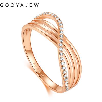 China GOOYAJEW CLASSIC (about 2.34g) 100% Really 18K Gold Rings For Women's New Fashion Rose Gold Real AU750 Ring Fine Jewelry Gifts 2022 for sale